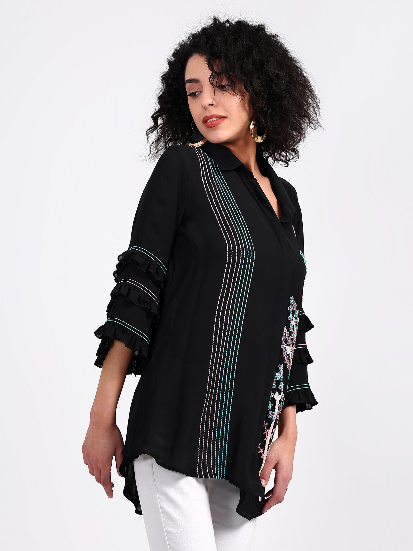 Black Embroided Shirt