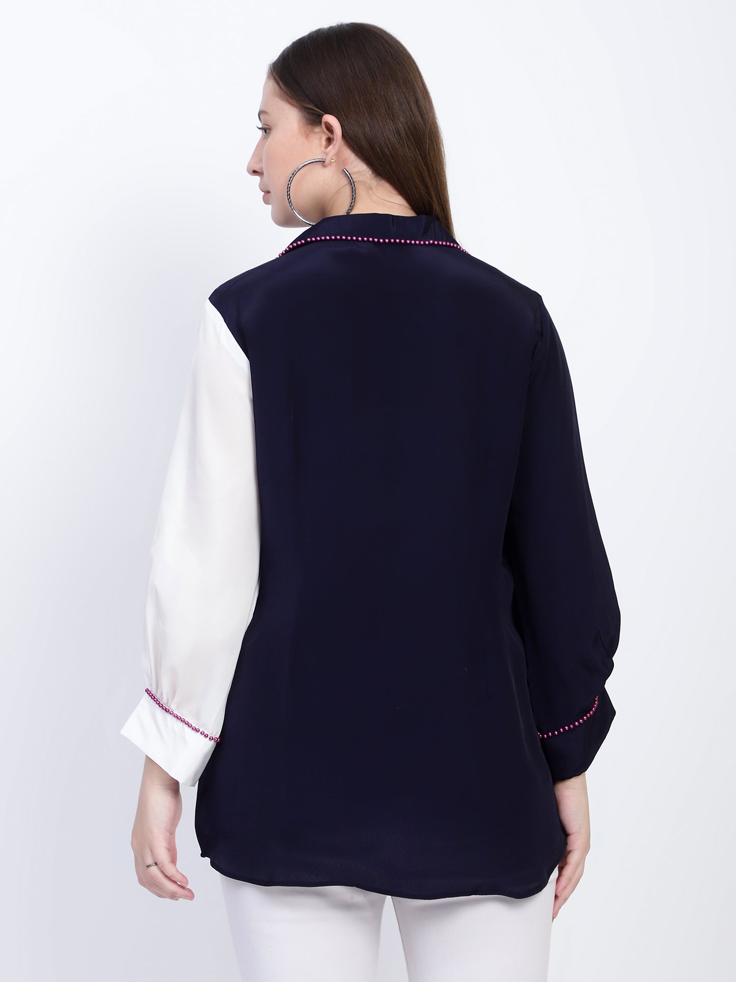 White and Navy Shirt