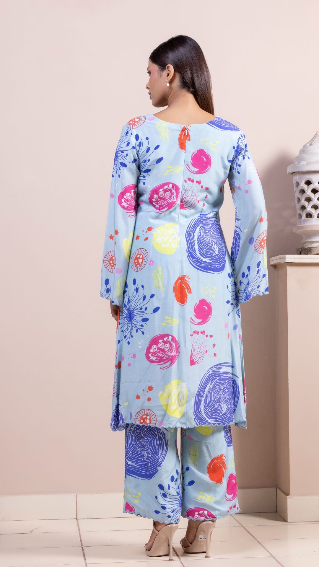 Finger Scallop Kurta - Pant set