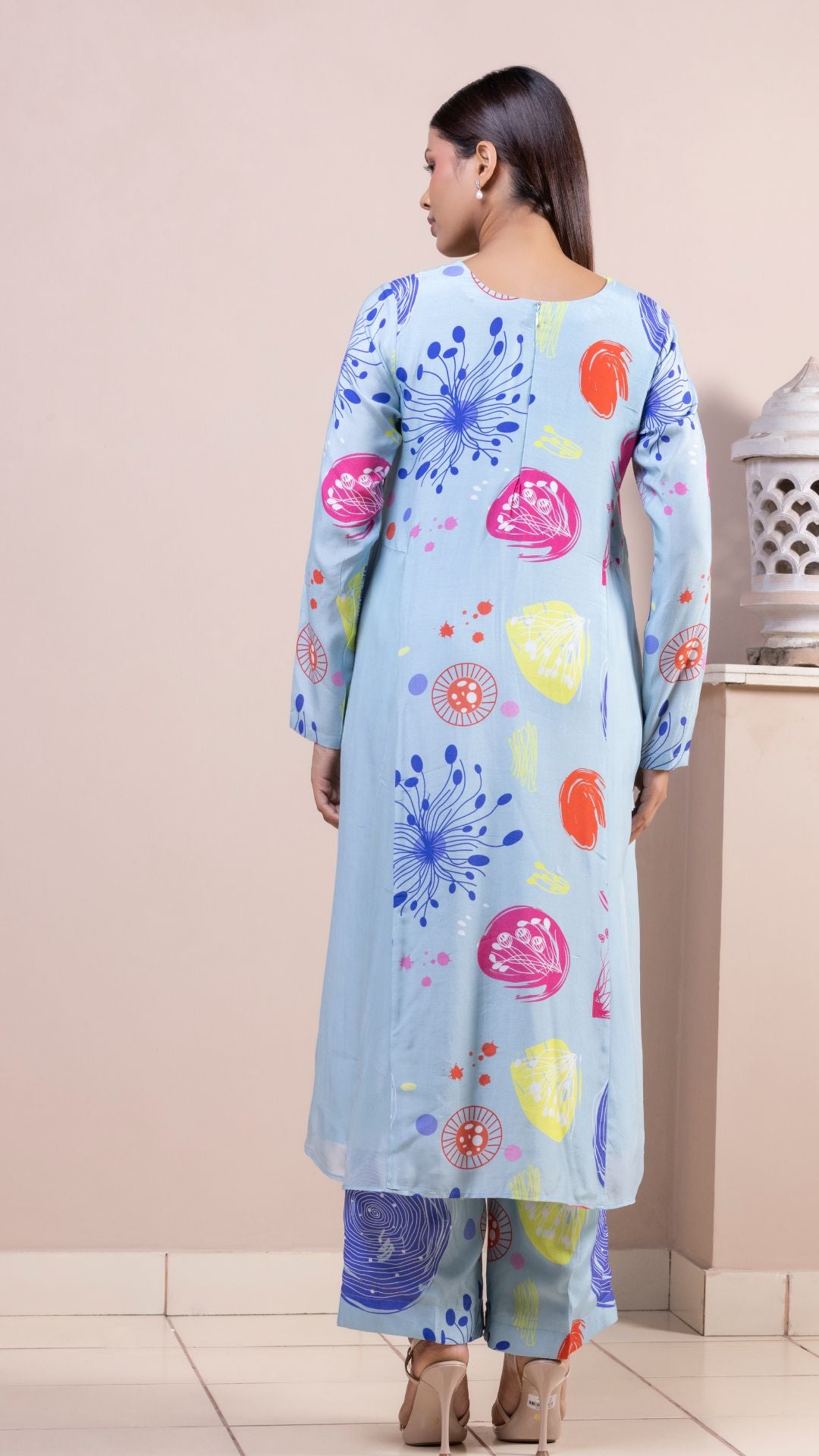 Sea Fan Coral Panel Dress-Pant Set