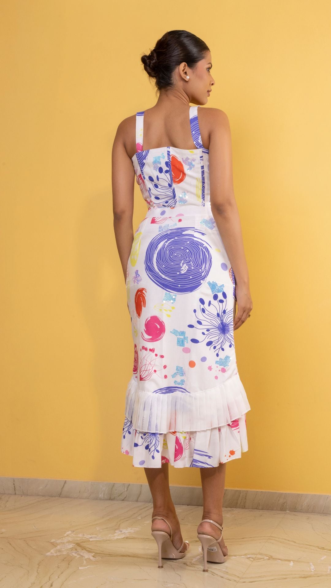 Bubble Coral Crop Top-Skirt Co-ord