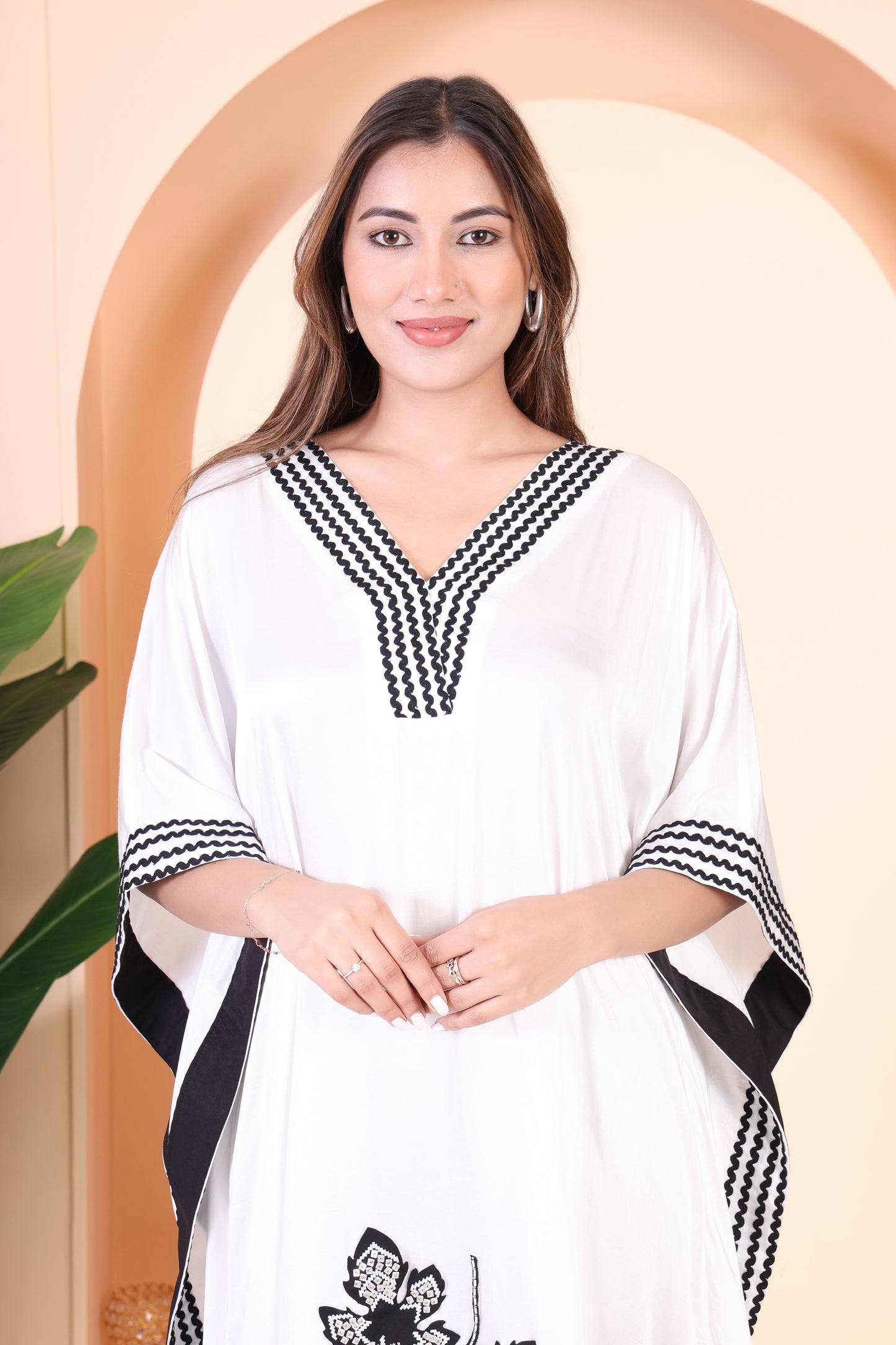 Black And White Ric Rac Kaftan