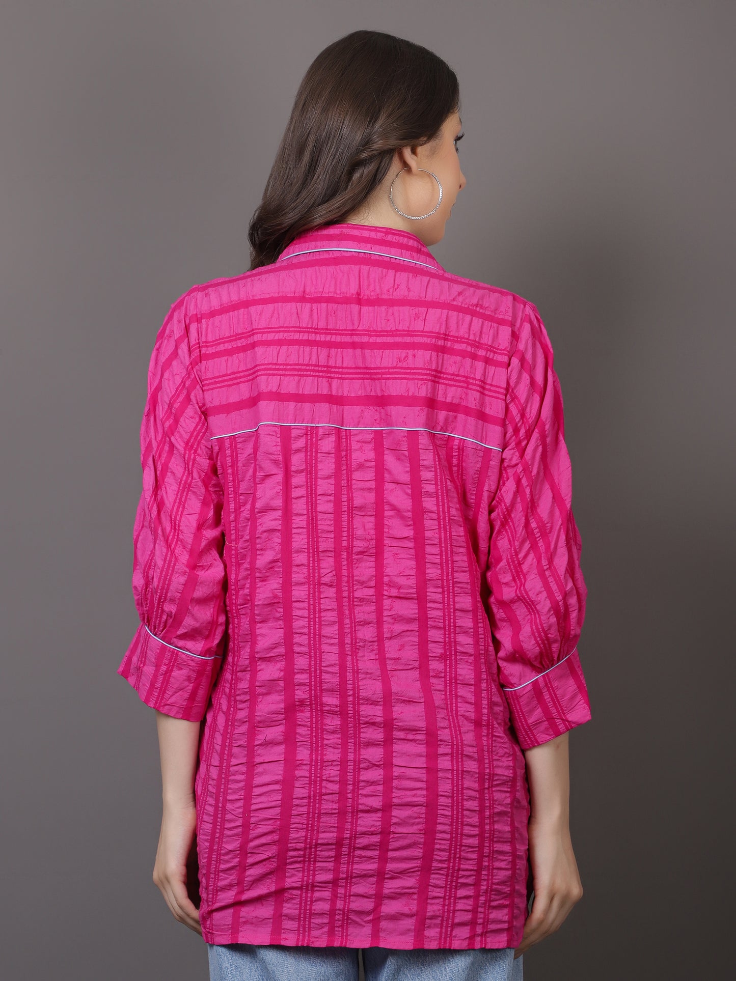 PINK CRUSHED COTTON SHIRT