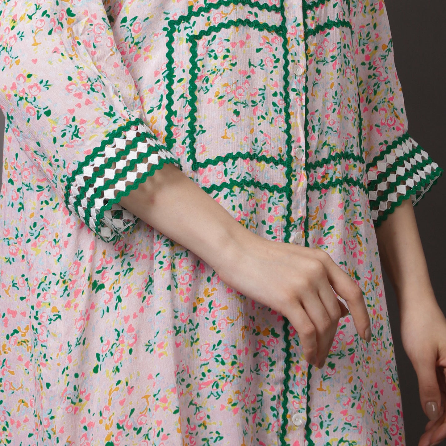 NEON FLORAL RIC RAC TUNIC