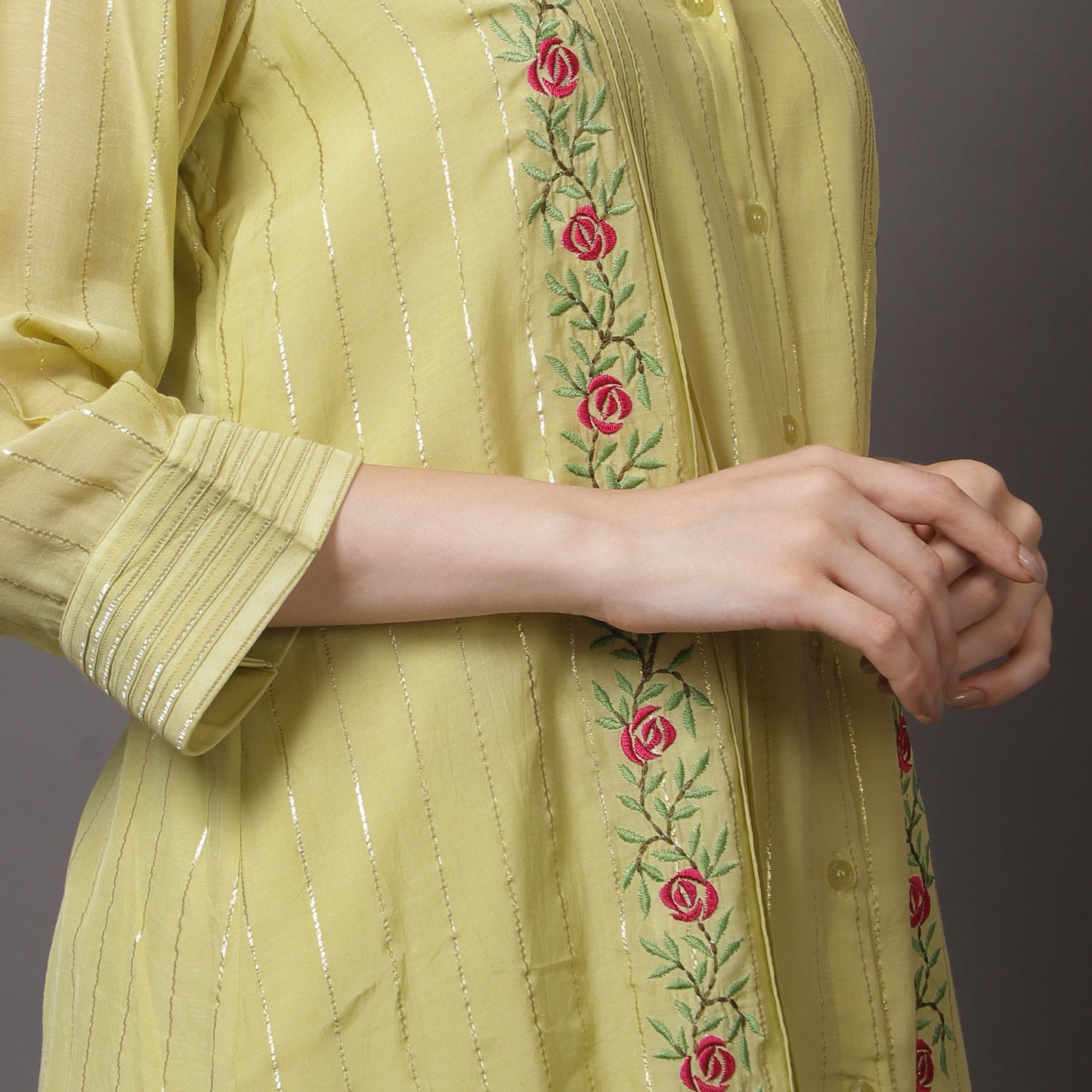 LIME GREEN MACHINE EMBROIDERED CO-ORD SET