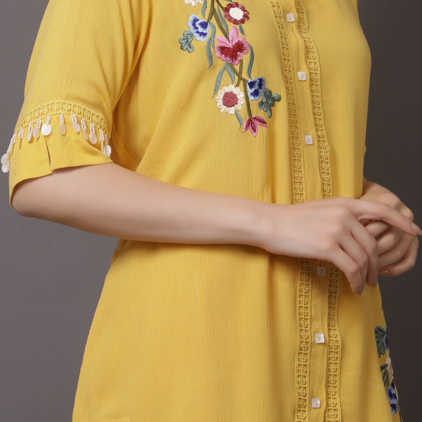 MANGO MACHINE EMBROIDERED CO-ORD SET