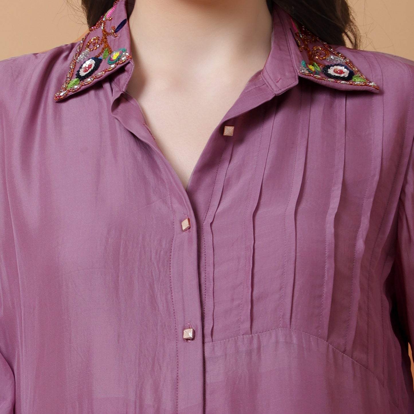 ONION ORGANZA CO-ORD WITH HAND WORK