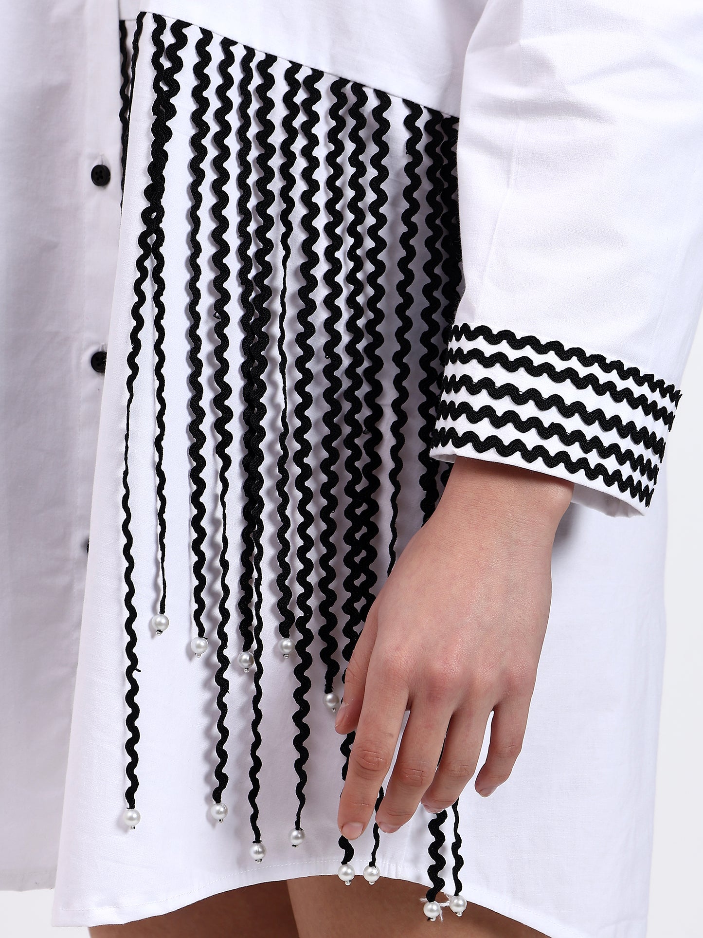 BLACK AND WHITE RIC-RAC TUNIC