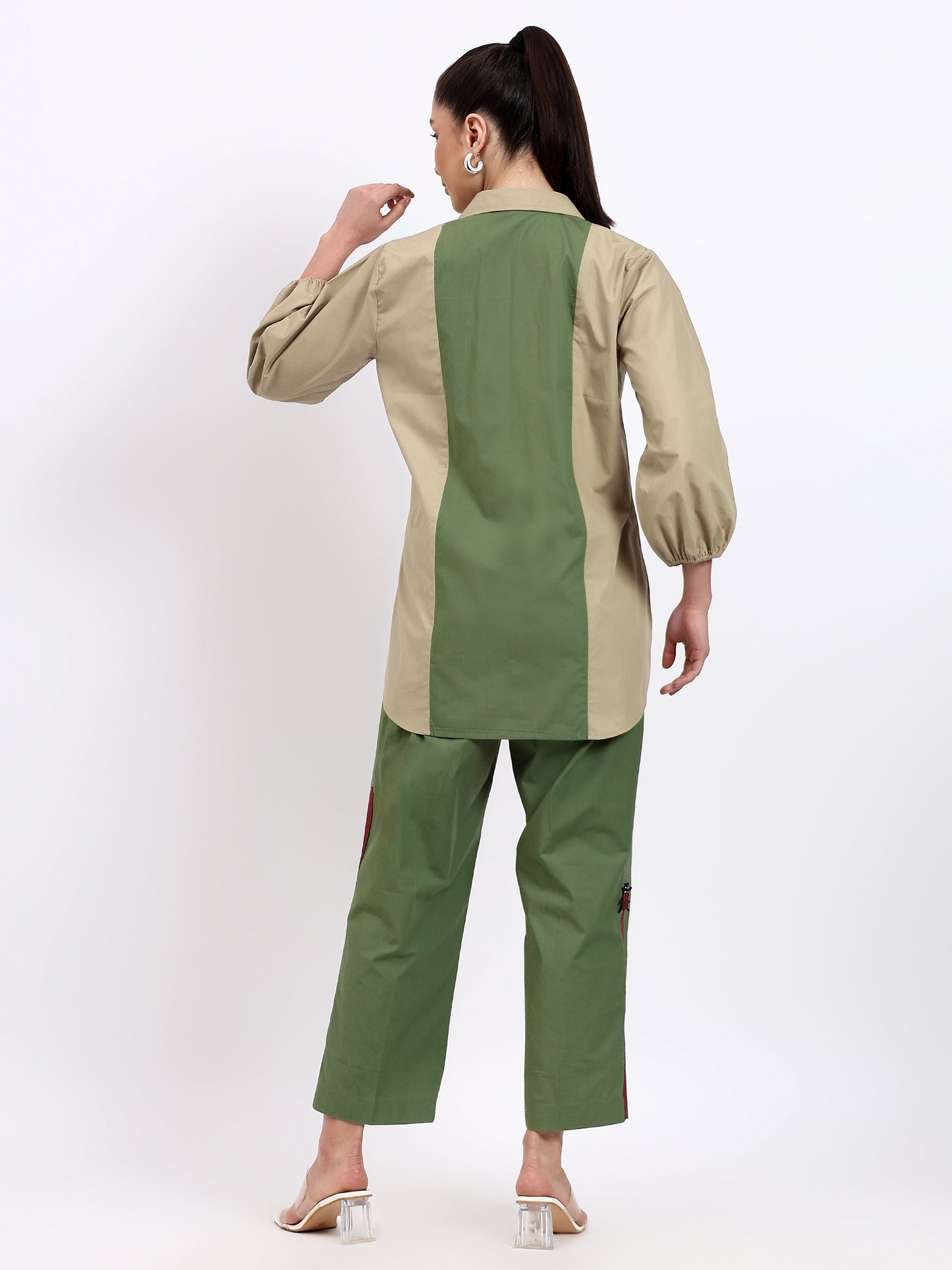 Olive And Beige Co-ord Set