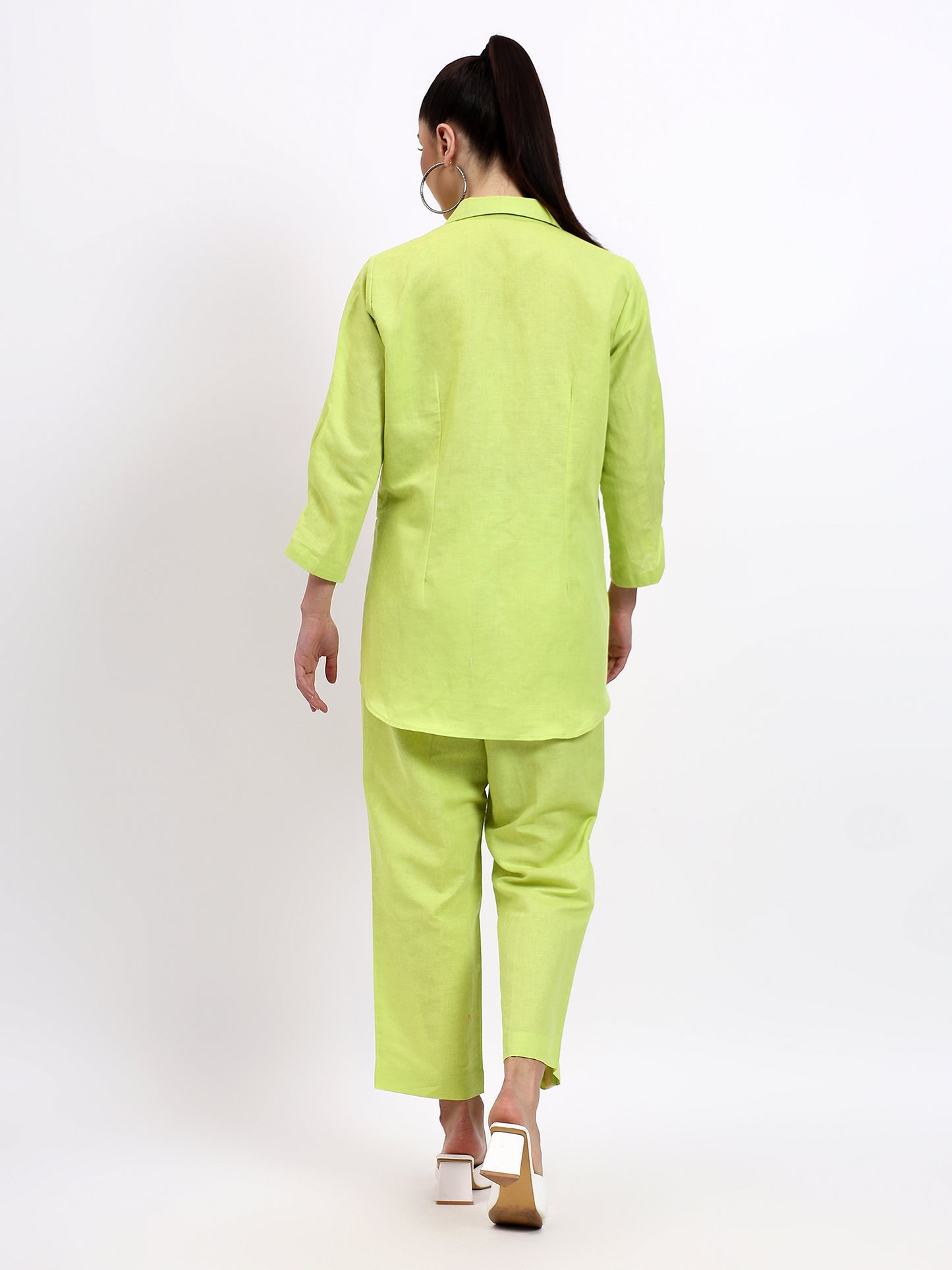 GREEN AND PEACH CO-ORD SET WITH JACKET