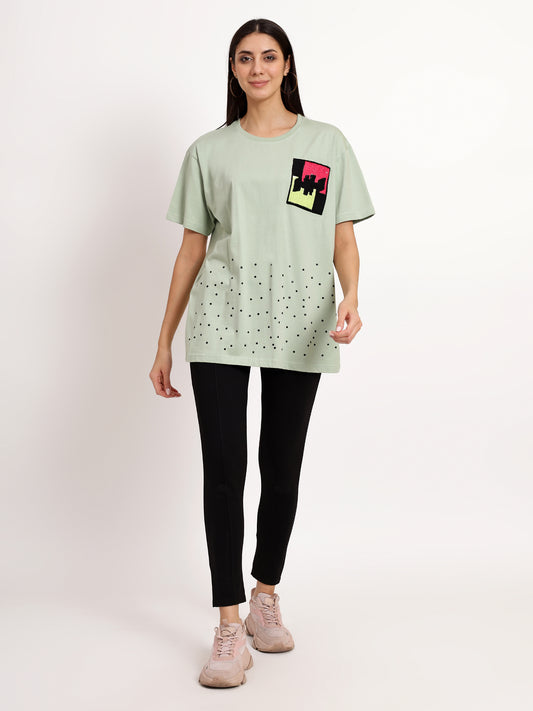 vibrant green t-shirt