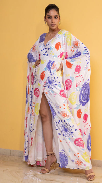 Grooved Kaftan Flowy Sleeves