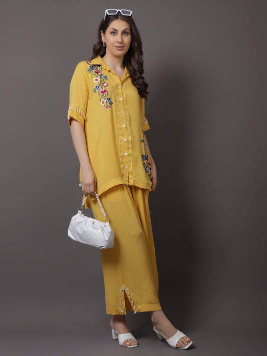 MANGO MACHINE EMBROIDERED CO-ORD SET