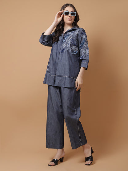 DENIM APPLIQUE  CO-ORD