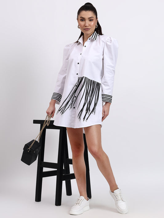 BLACK AND WHITE RIC-RAC TUNIC