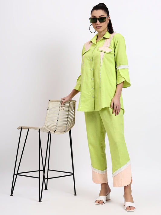 GREEN AND PEACH CO-ORD SET